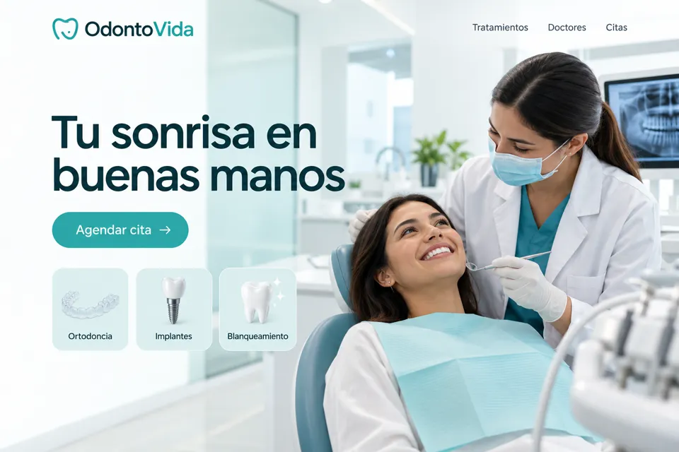 Concepto de web para una clínica dental